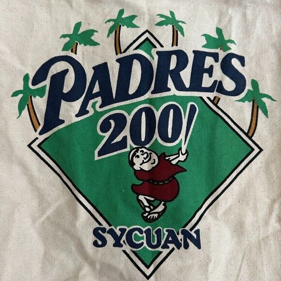 Vintage MLB San Diego Padres Canvas Bag Swinging Baseball 1990's Sycuan - Picture 2 of 5